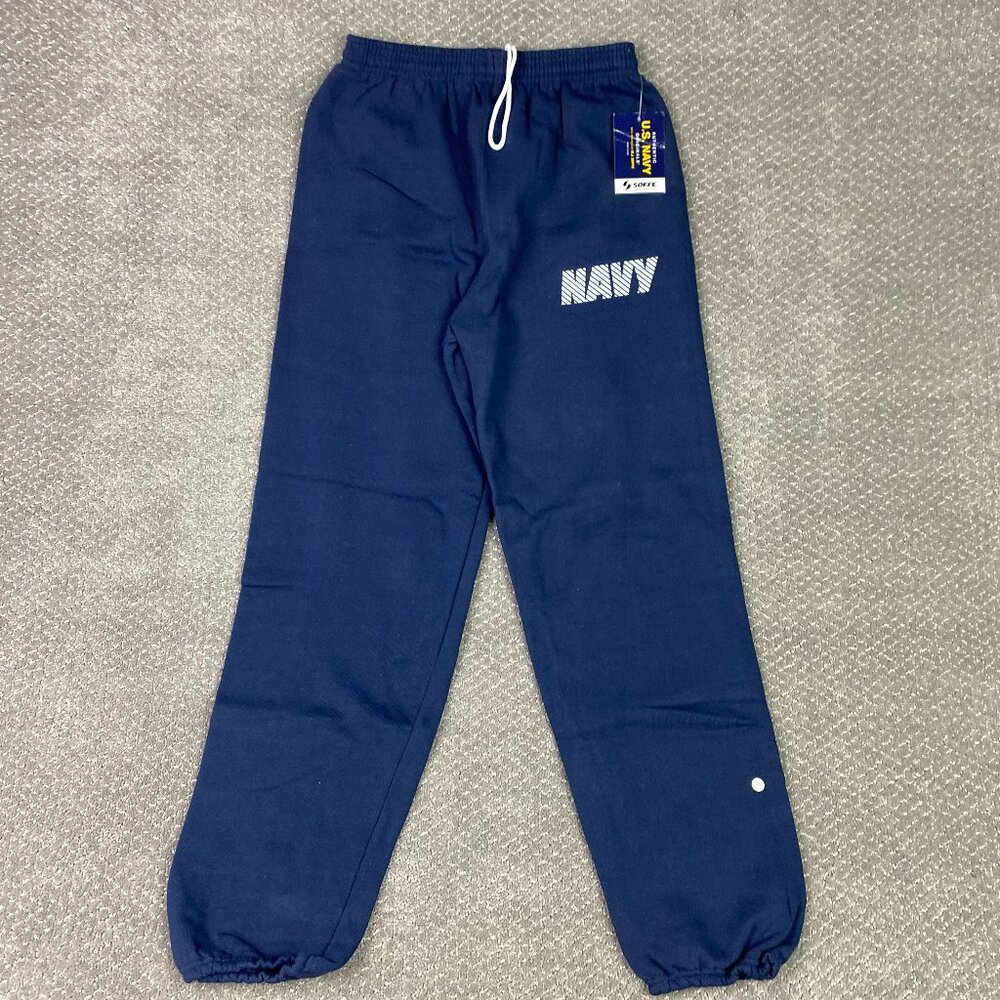 Vintage US Navy Sweatpants Joggers Men's Small Navy Blue Soffe U.S. NWT NEW